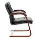 Кресло Бюрократ T-9927WALNUT-AV/BL на полозьях черный кожа. Фото товара с разных ракурсов.