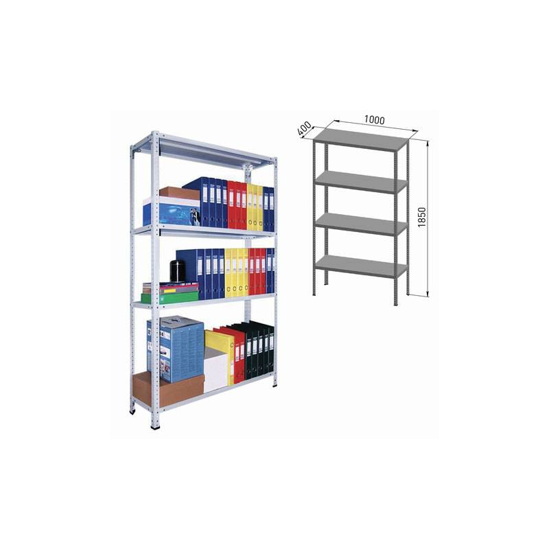 Стеллаж металлический ПРАКТИК "MS", 1850х1000х400 мм, 4 полки, MS 185/100х40/4 главное фото
