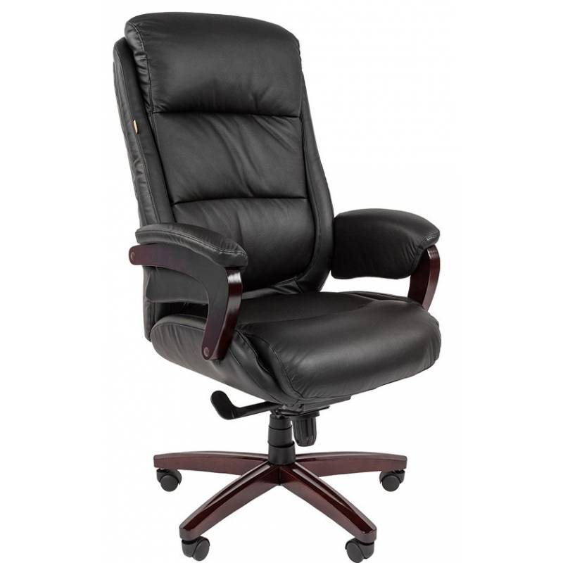 Кресло руководителя Chairman 404 черная кожа главное фото
