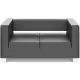 Двухместный диван Грин Euroline черный (экокожа) (Chairman). Фото товара с разных ракурсов.