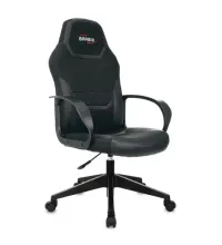 Кресло компьютерное BRABIX Alpha GM-018, ткань/экокожа, черное, 532636, GM-018_532636